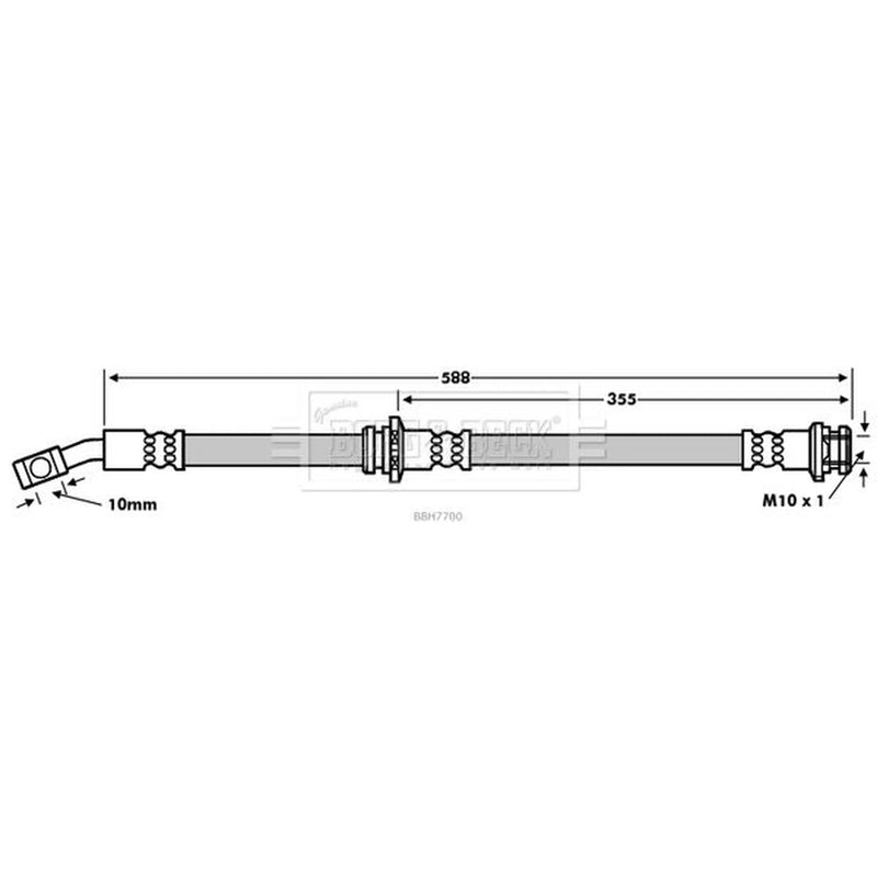 Borg & Beck Brake Hydraulic Hose Line Front Left BBH7700