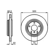 Bosch 2 x Internally Vented Rear Brake Discs 0 986 478 975