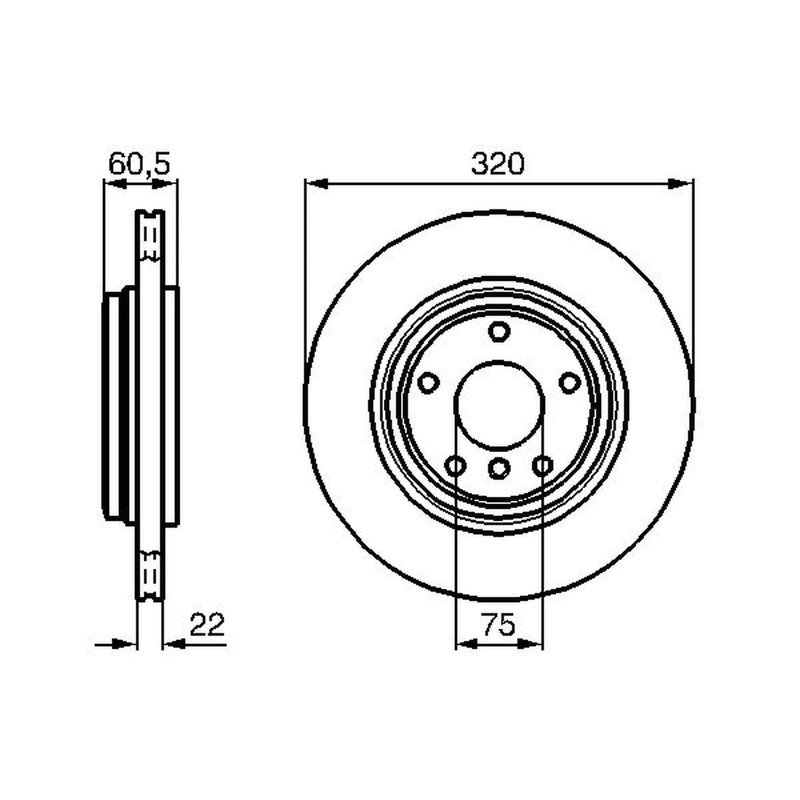 Bosch 2 x Internally Vented Rear Brake Discs 0 986 478 975