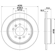 DON 2 x Solid Rear Brake Discs PCD14882