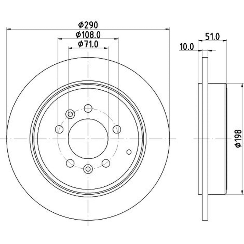DON 2 x Solid Rear Brake Discs PCD14882