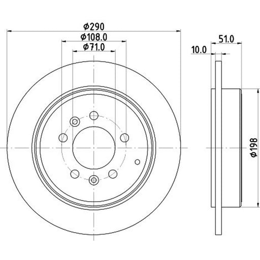 DON 2 x Solid Rear Brake Discs PCD14882