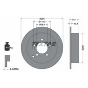 Textar 2 x Solid Rear Brake Discs 92134003
