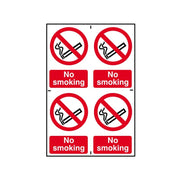 Scan No Smoking - 4 PVC Signs 100 x 150mm - 0552