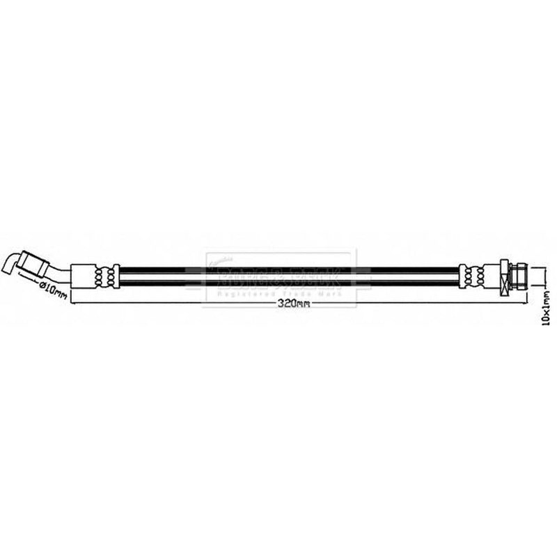 Borg & Beck Brake Hydraulic Hose Line Rear Right BBH8179
