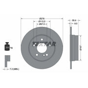 Textar 2 x Solid Rear Brake Discs 92032703