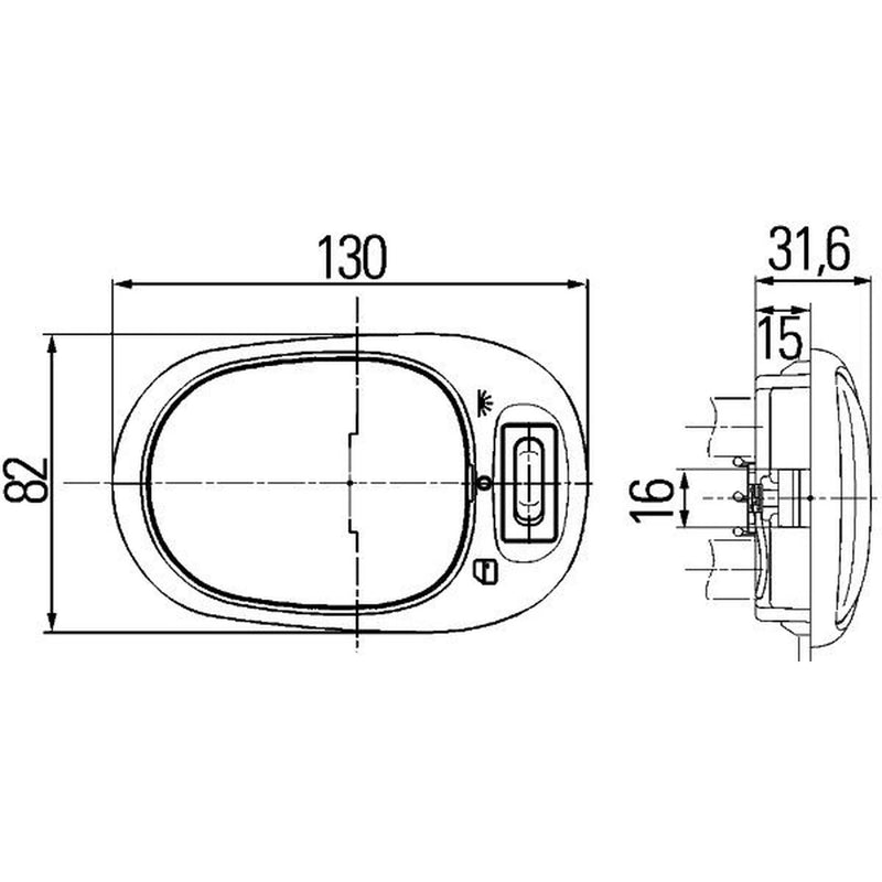 Hella Interior Lamp Black MG12 2JA 2JA 964 916-011