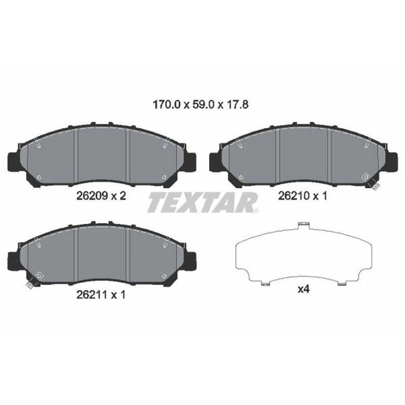 Textar Front Brake Pad Set 2620901