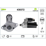 Valeo Starter Motor 12V 2kW 11 Teeth 438372