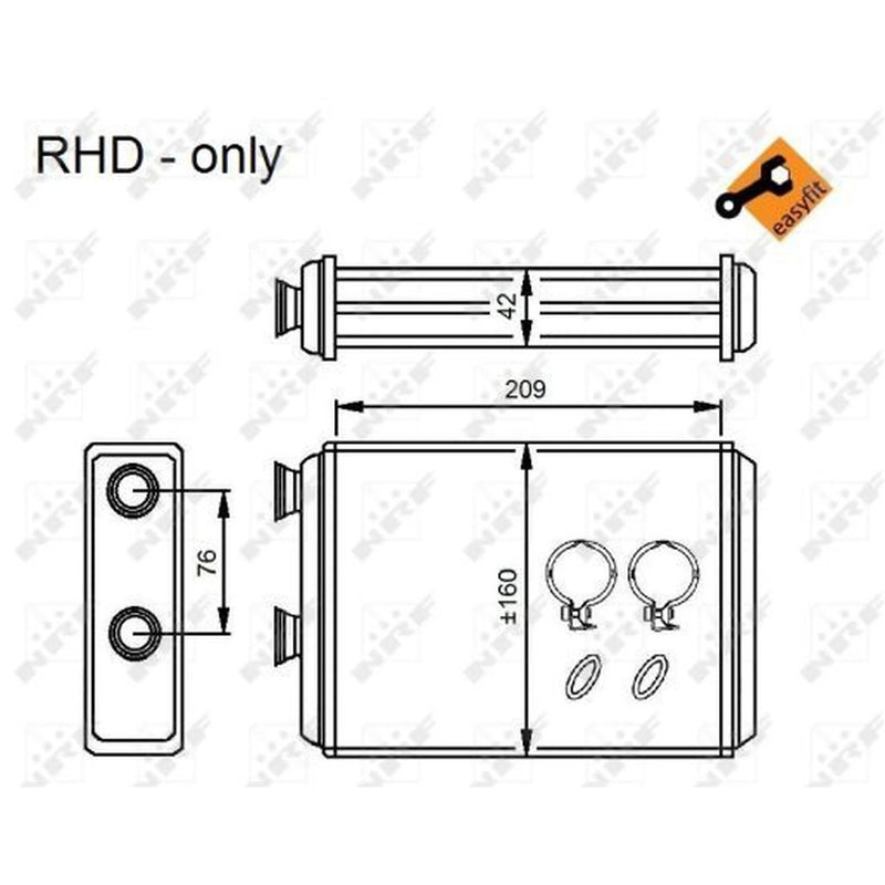 NRF Heater Matrix Core Heat Exchanger 54224