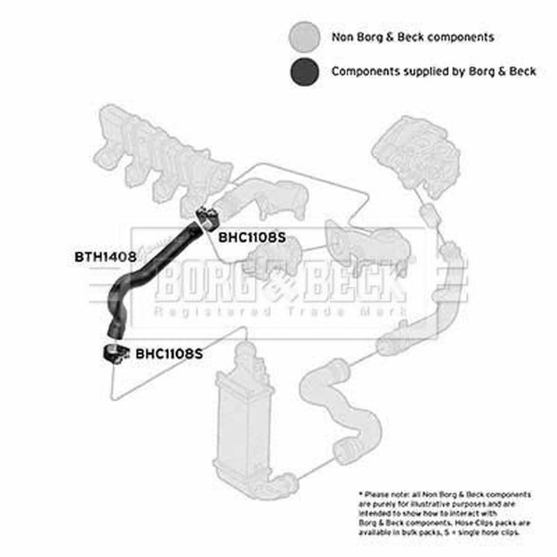 Borg & Beck Intercooler Turbo Charge Air Hose BTH1408