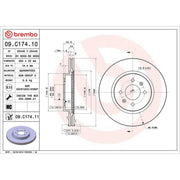 Brembo 2 x Front Brake Discs 09.C174.11