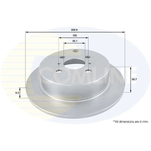 Comline 2 x Solid Rear Brake Discs ADC01104