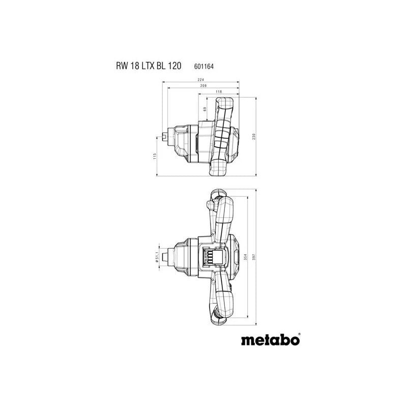 Metabo RW 18 LTX BL 120 Cordless Stirrer 18V Bare Unit - 601164850