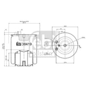 Febi Air Suspension Bellow 178mm Rear Right 38419