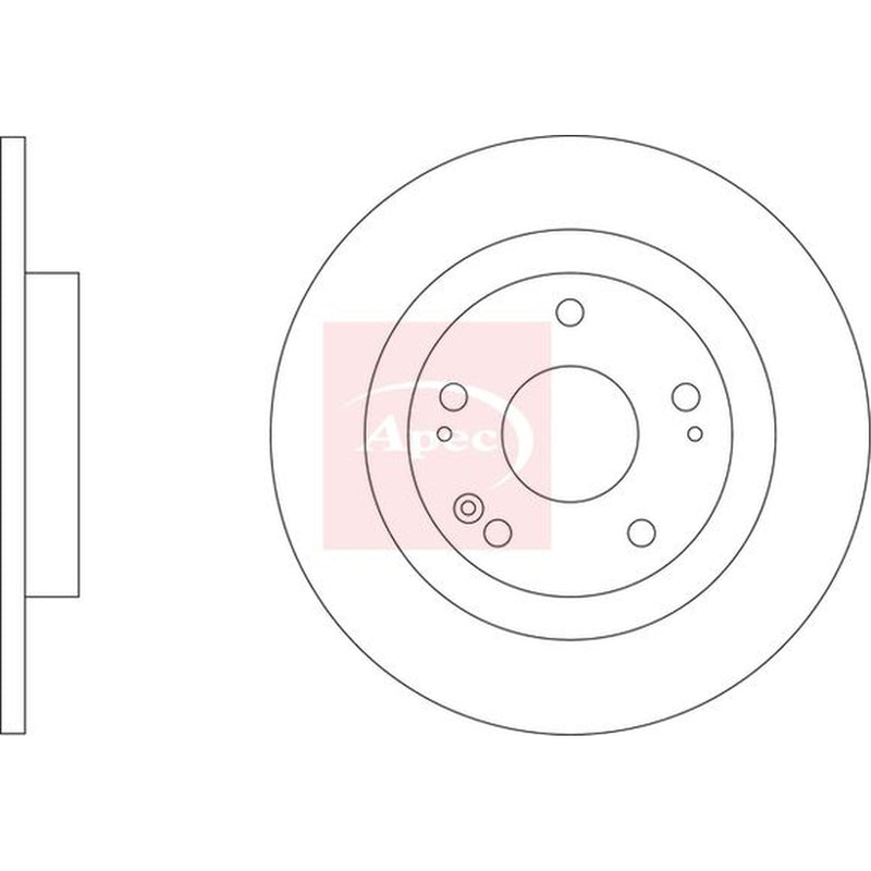 Apec 2 x Solid Rear Brake Discs DSK4144