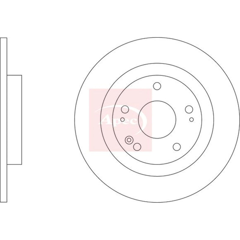 Apec 2 x Solid Rear Brake Discs DSK3427