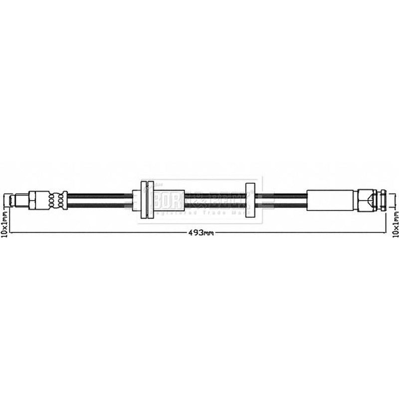 Borg & Beck Brake Hydraulic Hose Line Front Left BBH8342