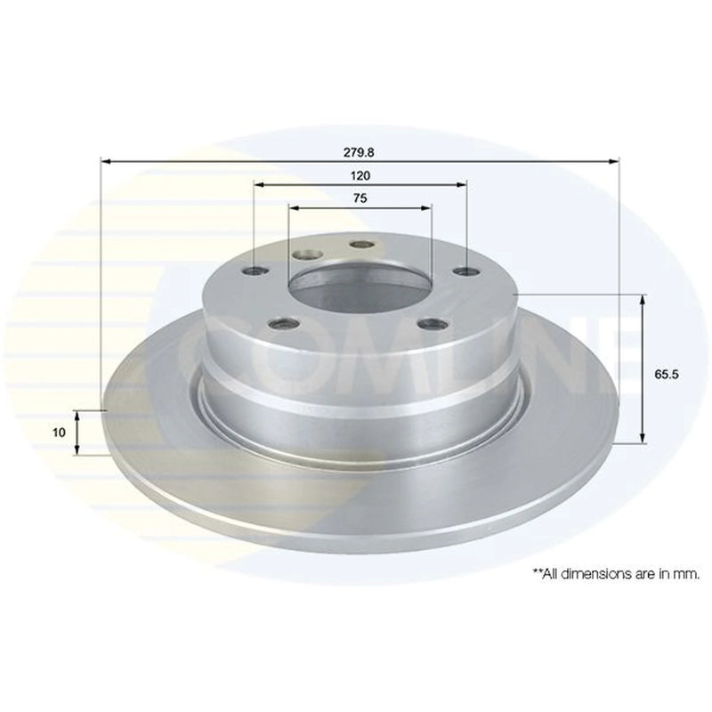 Comline 2 x Solid Rear Brake Discs ADC1731