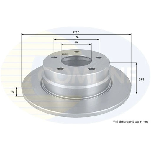 Comline 2 x Solid Rear Brake Discs ADC1731