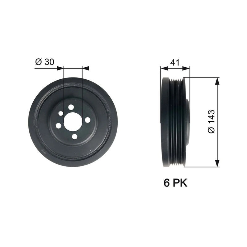 Gates Crank Shaft Belt Pulley TVD1001