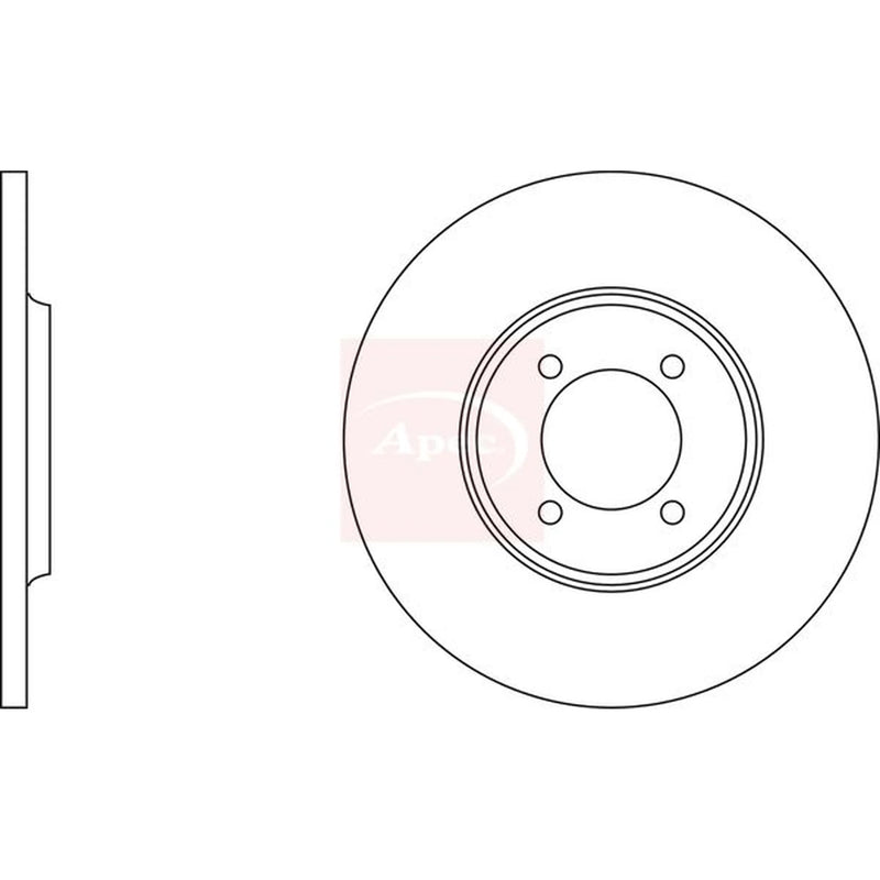 Apec 2 x Solid Rear Brake Discs DSK705
