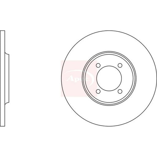 Apec 2 x Solid Rear Brake Discs DSK705
