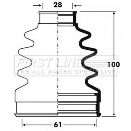 First Line Drive Shaft Bellow Kit Front Left FCB2838