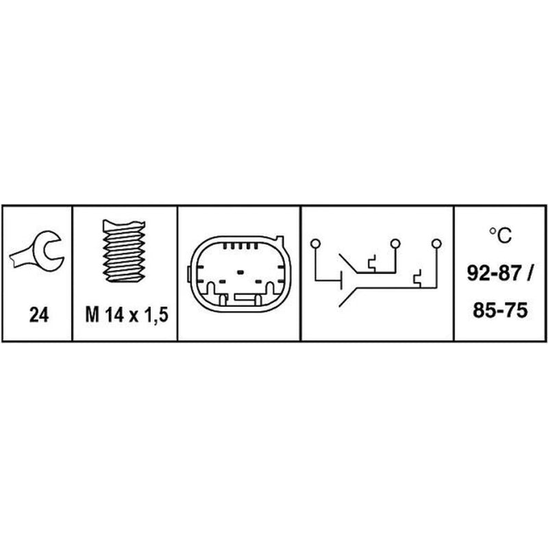 Hella Radiator Fan Temperature Switch Connectors 6ZT 007 835-051