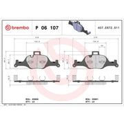 Brembo 4 x Front Brake Pad Set P06107