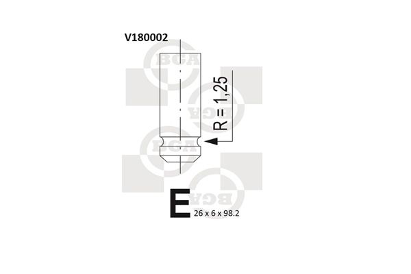 BGA Engine Exhaust Valve 26mm Head
