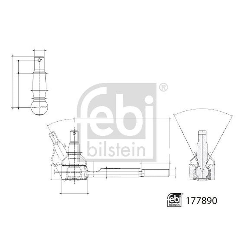 Febi Steering Tie Rod End Ball Joint Front Right 177890
