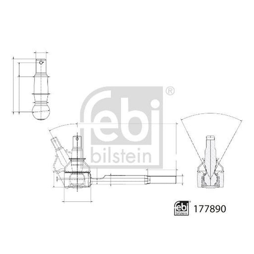 Febi Steering Tie Rod End Ball Joint Front Right 177890