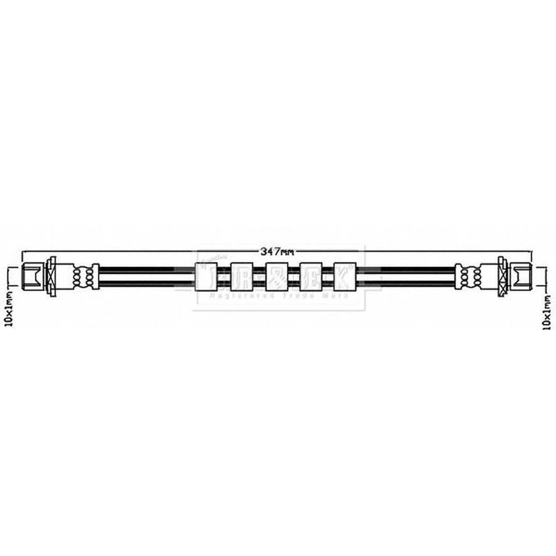 Borg & Beck Brake Hydraulic Hose Line Left BBH8025