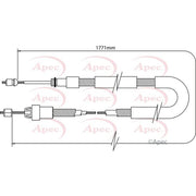 Apec Handbrake Cable Left Rear CAB1082