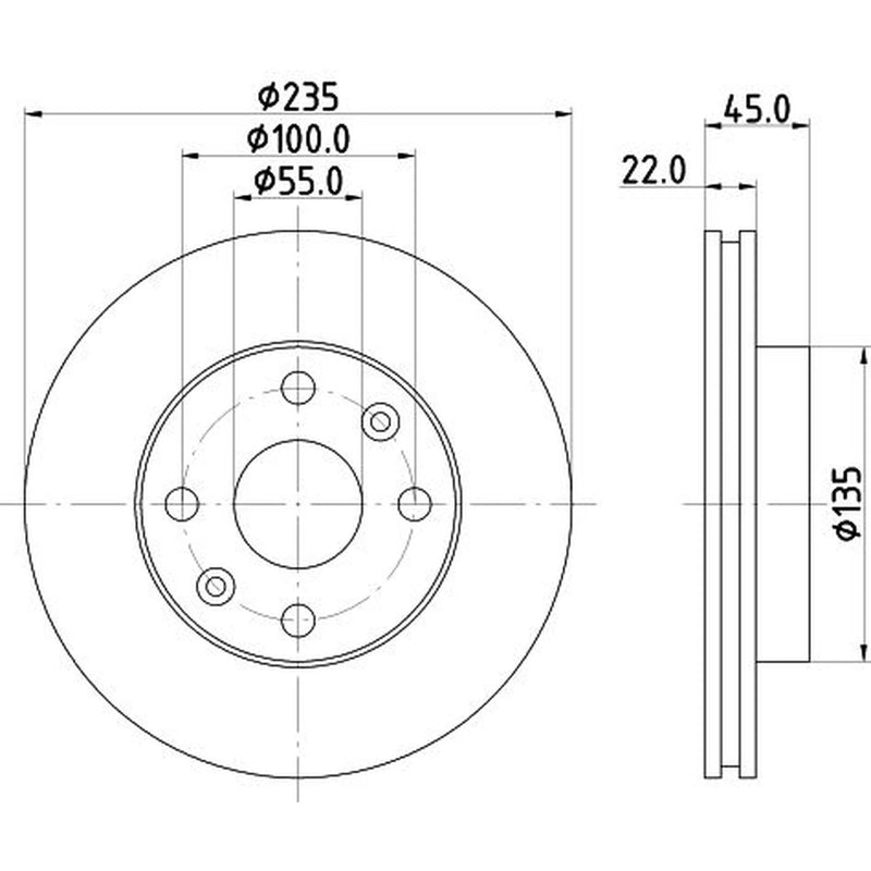 Mintex 2 x Internally Vented Front Brake Discs MDC1793