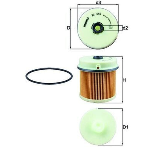 Mahle Fuel Filter Element KX 445D