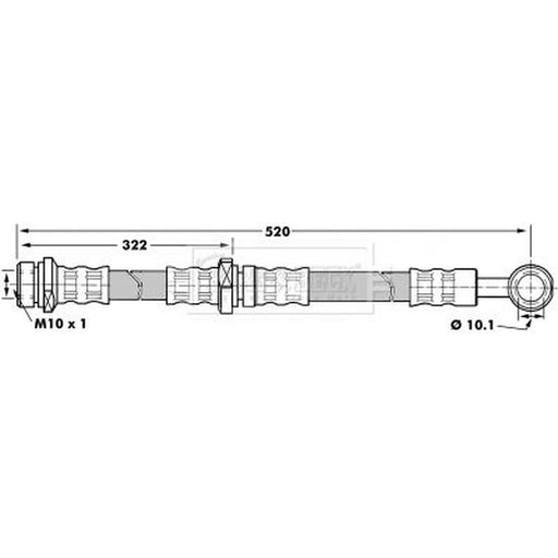 Borg & Beck Brake Hydraulic Hose Line Front Left BBH7195