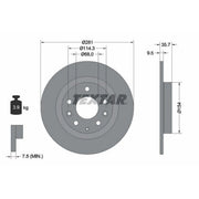 Textar 2 x Solid Rear Brake Discs 92293703