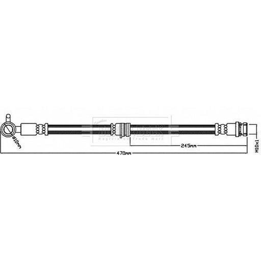Borg & Beck Brake Hydraulic Hose Line Front Right BBH8425