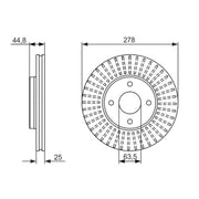 Bosch 2 x Vented Front Brake Discs 0 986 479 637