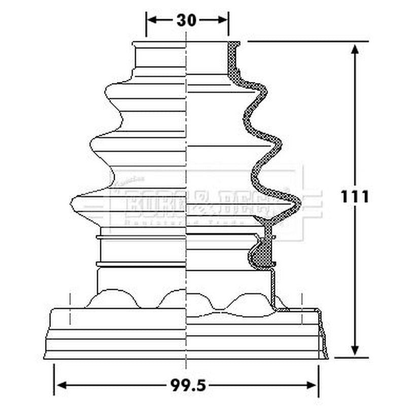 Borg & Beck Drive Shaft Bellow Kit Rear Left BCB6179