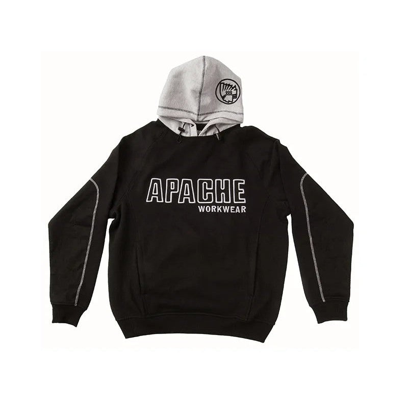 Apache Hooded Sweatshirt Black/Grey - L (41/43in) - APHOODSWEATBLK