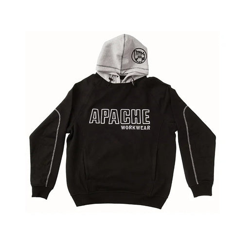Apache Hooded Sweatshirt Black/Grey - L (41/43in) - APHOODSWEATBLK
