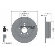 Textar 2 x Solid Rear Brake Discs 92066803