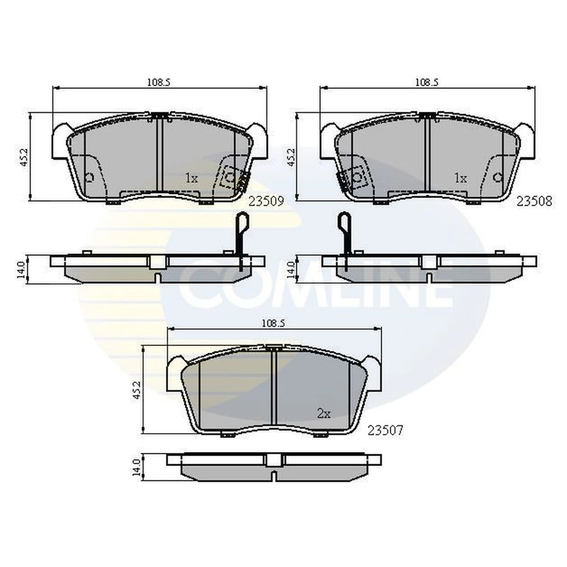 Comline 4 x Front Brake Pad Set CBP31113