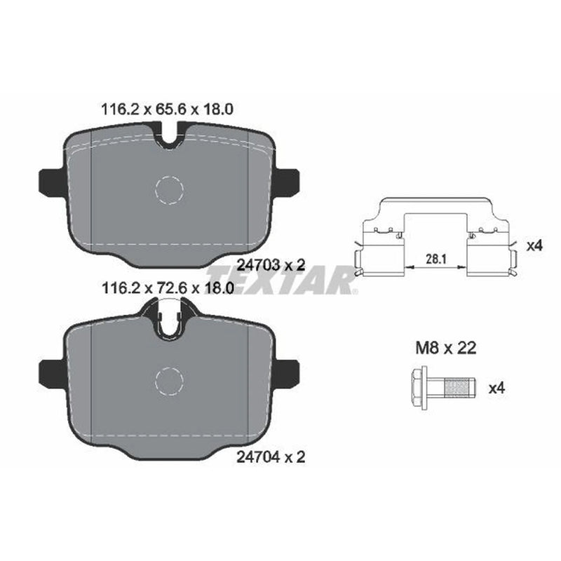 Textar Rear Brake Pad Set 2470301
