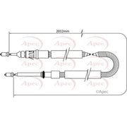 Apec Handbrake Cable Left Rear CAB1046