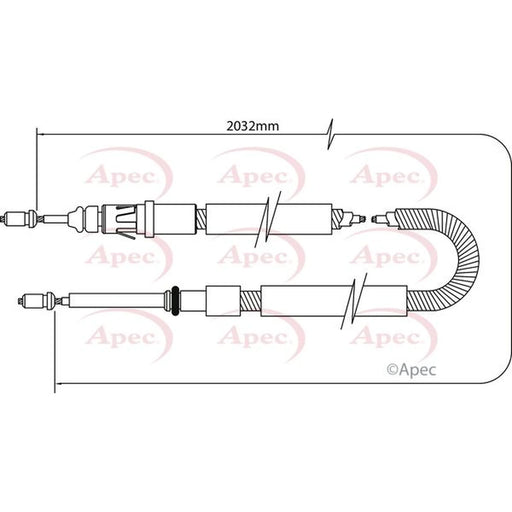 Apec Handbrake Cable Left Rear CAB1046
