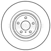 Borg & Beck 2 x Vented Front Brake Discs BBD5987S